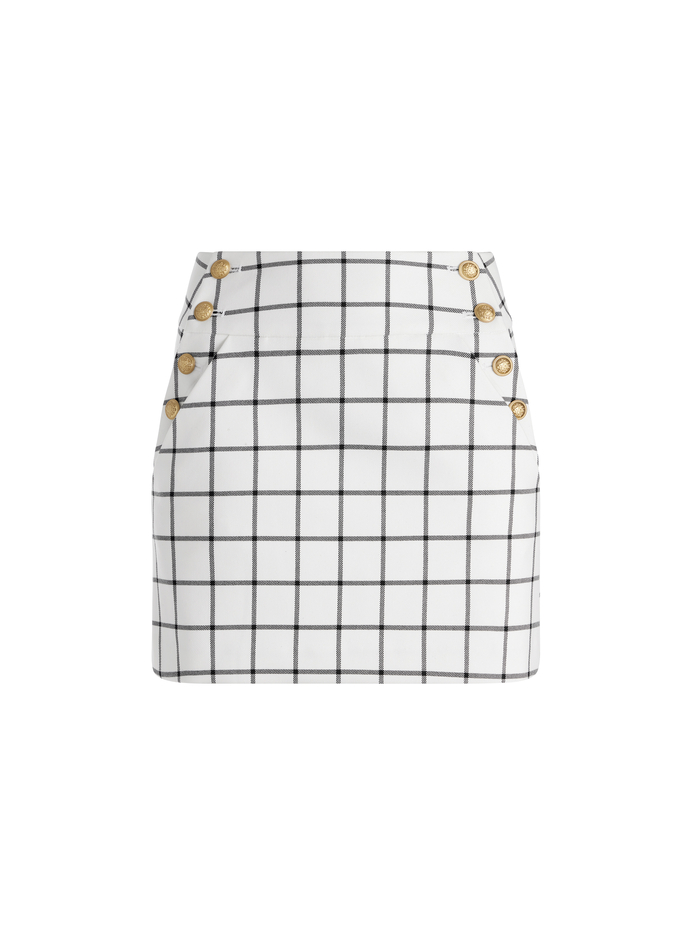 DONALD MINI SKIRT - OFF WHITE/BLACK image 5 - Alice And Olivia