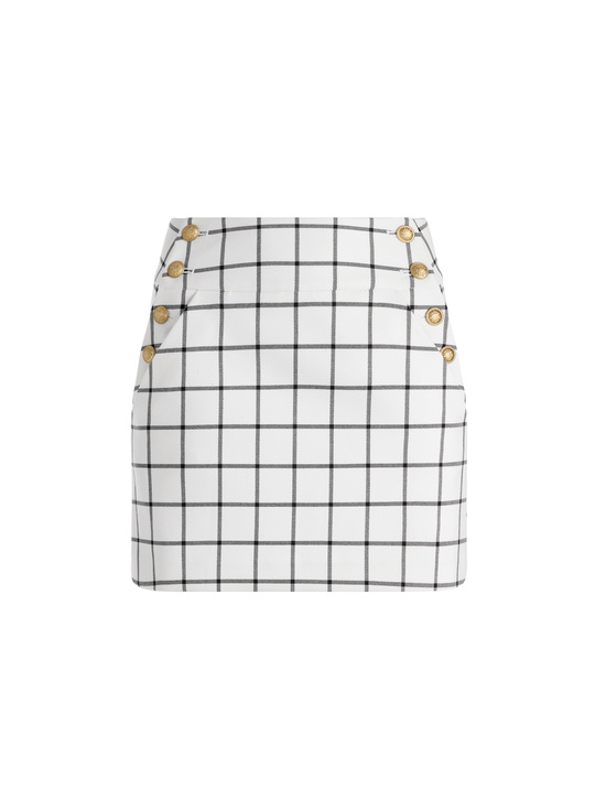 OFF WHITE/BLACK-DONALD MINI SKIRT