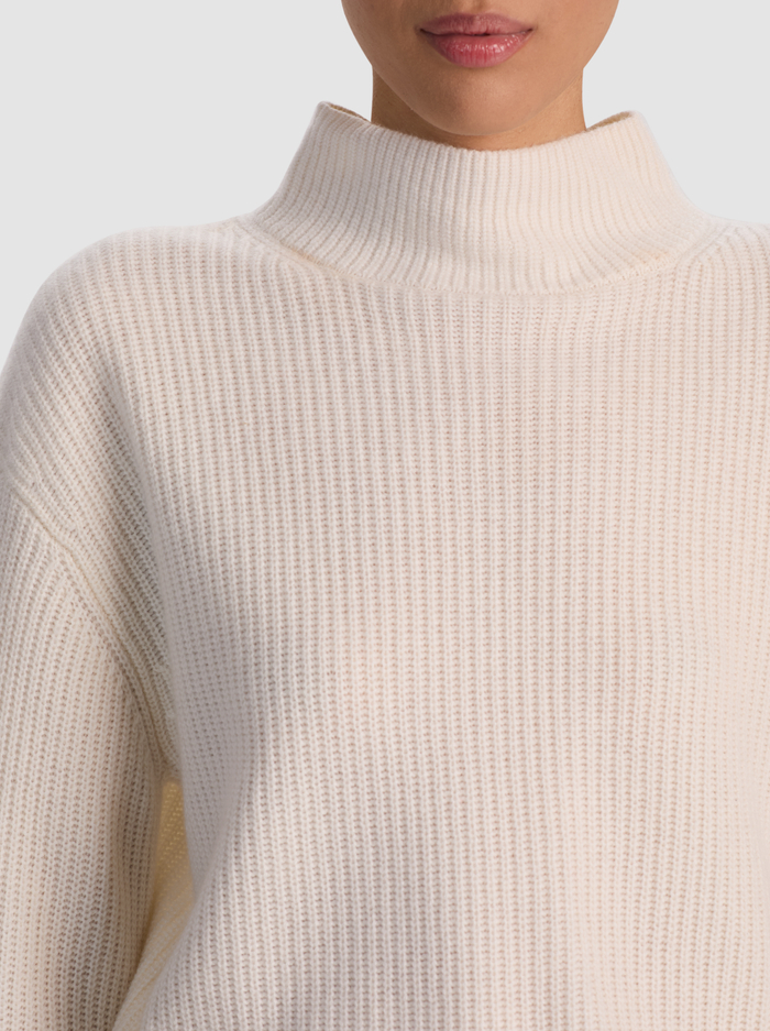 NANCE RIBBED TURTLENECK - ECRU image 3 - ALICE + OLIVIA