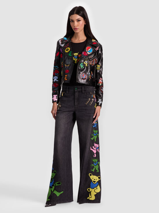 BLACK/MULTI-A+O X GRATEFUL DEAD CODY VEGAN MOTO JACKET