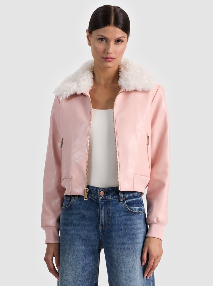 WILLARD VEGAN BOMBER - ENGLISH ROSE - ALICE + OLIVIA