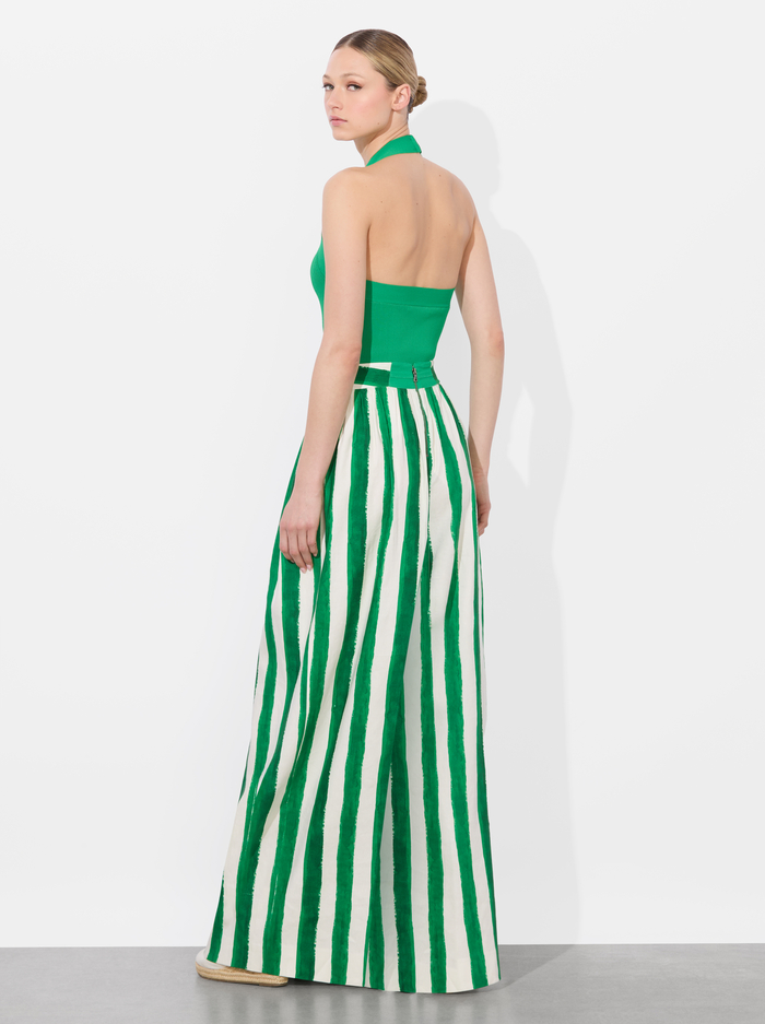 SAMARA LINEN PANT - PAINTED STRIPE LT EMERALD image 2 - Alice And Olivia