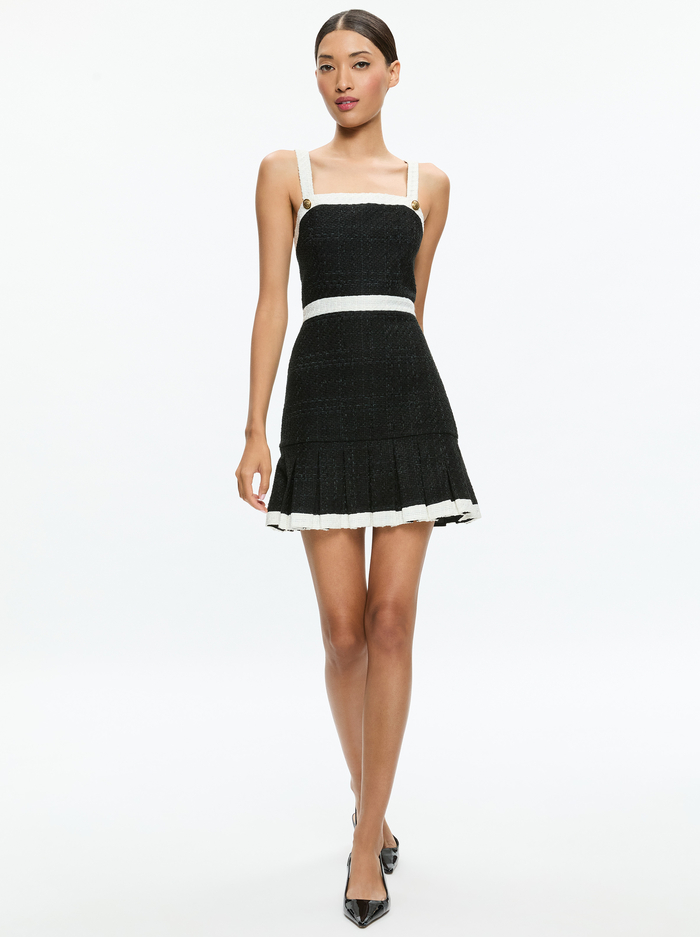 CLARINE MINI DRESS - BLACK/OFF WHITE image 4 - Alice And Olivia