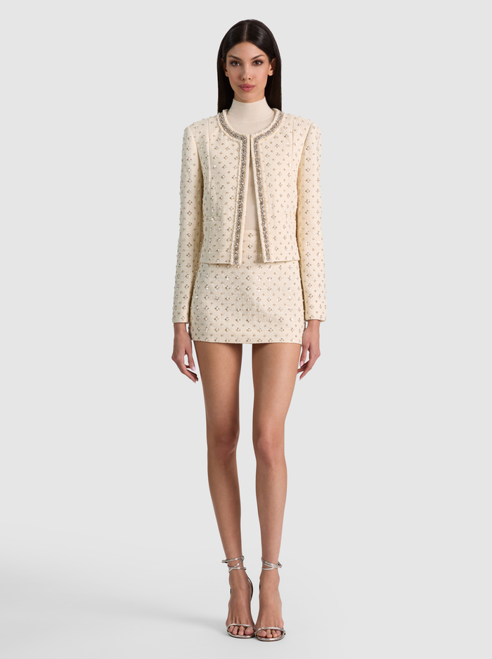 RUBI EMBELLISHED MINI SKIRT - VANILLA image 5 - ALICE + OLIVIA