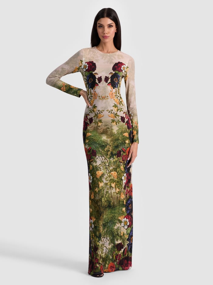 DELORA MAXI DRESS - FORBIDDEN FOREST image 4 - Alice And Olivia