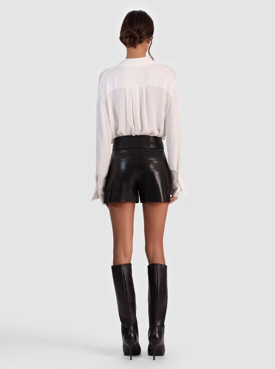 BLACK-BAYLOR VEGAN CORSET SHORT