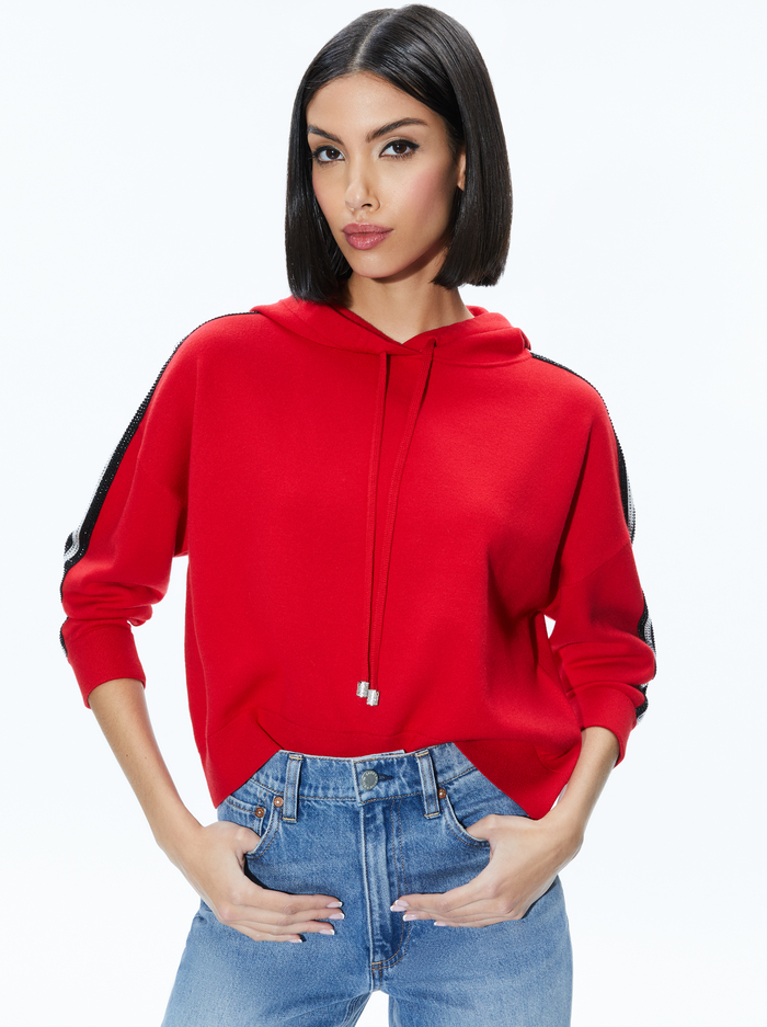 KATERINE OVERSIZED HOODIE - PERFECT RUBY - Alice And Olivia