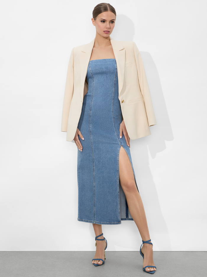 NAKISHA MIDI DRESS - AUBREY BLUE image 4 - Alice And Olivia