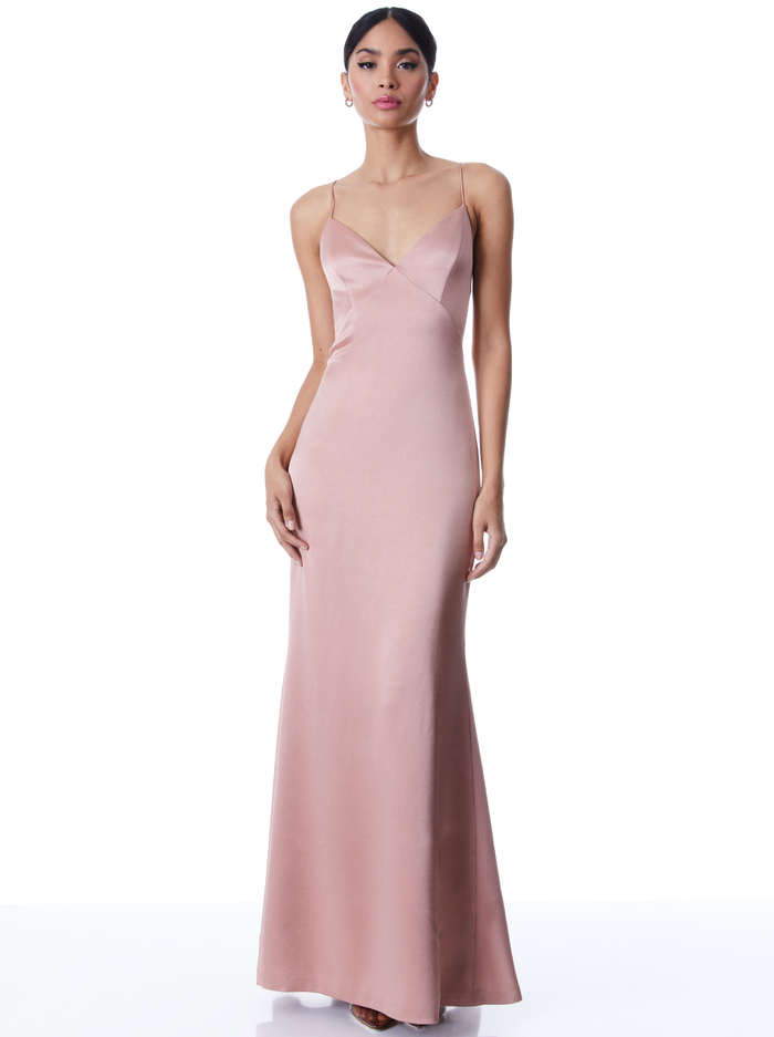 JULIETTA MAXI SLIP DRESS - BURNT ROSE - Alice And Olivia