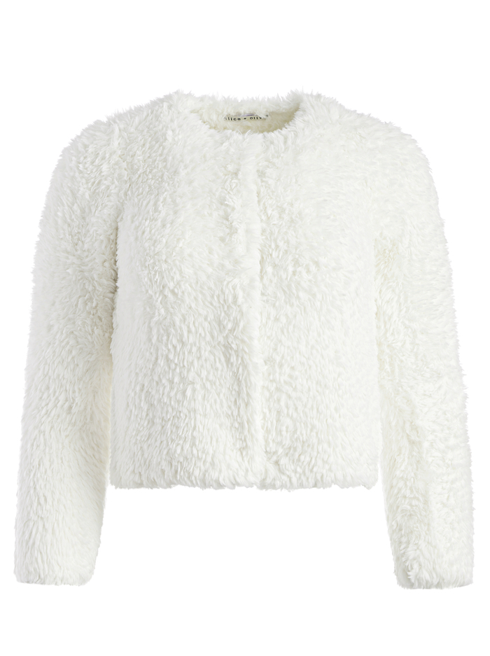 FAWN FAUX FUR JACKET - OFF WHITE image 5 - Alice And Olivia