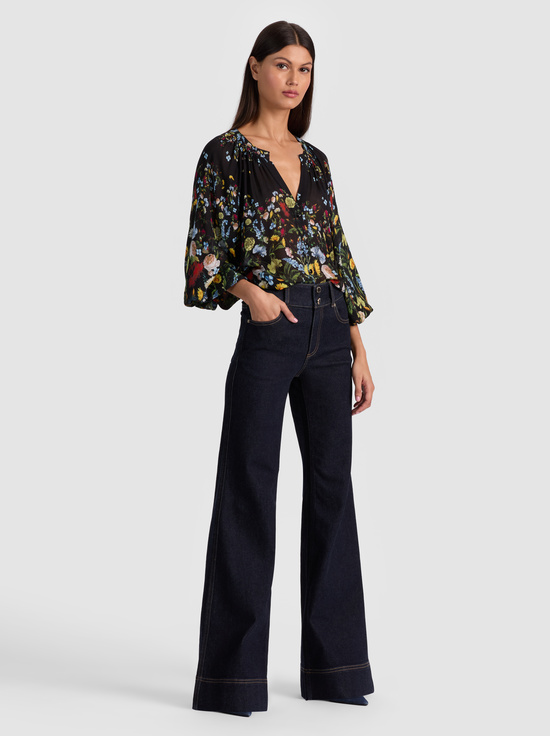 SOCIAL HOUR BLACK-THALIA BUTTON DOWN BLOUSE