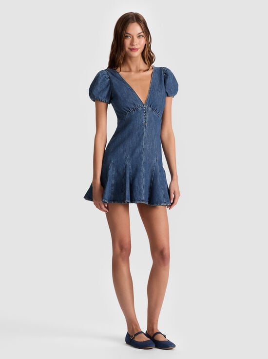 CAMBRIA VINTAGE-FARA DENIM MINI DRESS