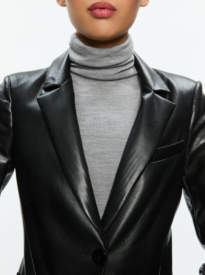VINNIE VEGAN BLAZER - BLACK image 3 - Alice And Olivia