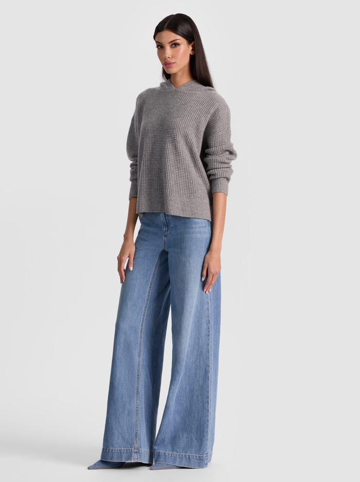 EMMANUELLE CASHMERE HOODIE - MEDIUM HEATHER GREY image 4 - Alice And Olivia