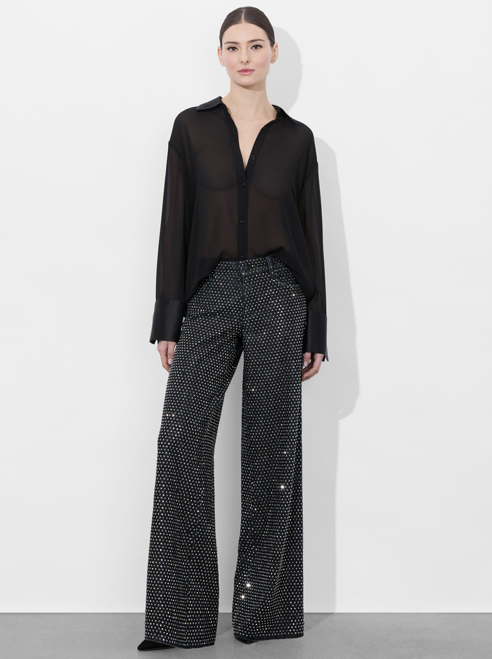 TRISH EMBELLISHED JEAN - MAYA CHARCOAL BLACK/HEMATITE image 2 - Alice And Olivia