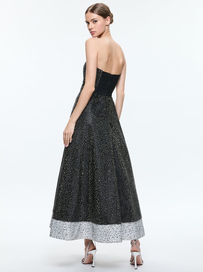BIJOU CRYSTAL GOWN - BLACK/OFF WHITE image 2 - Alice And Olivia