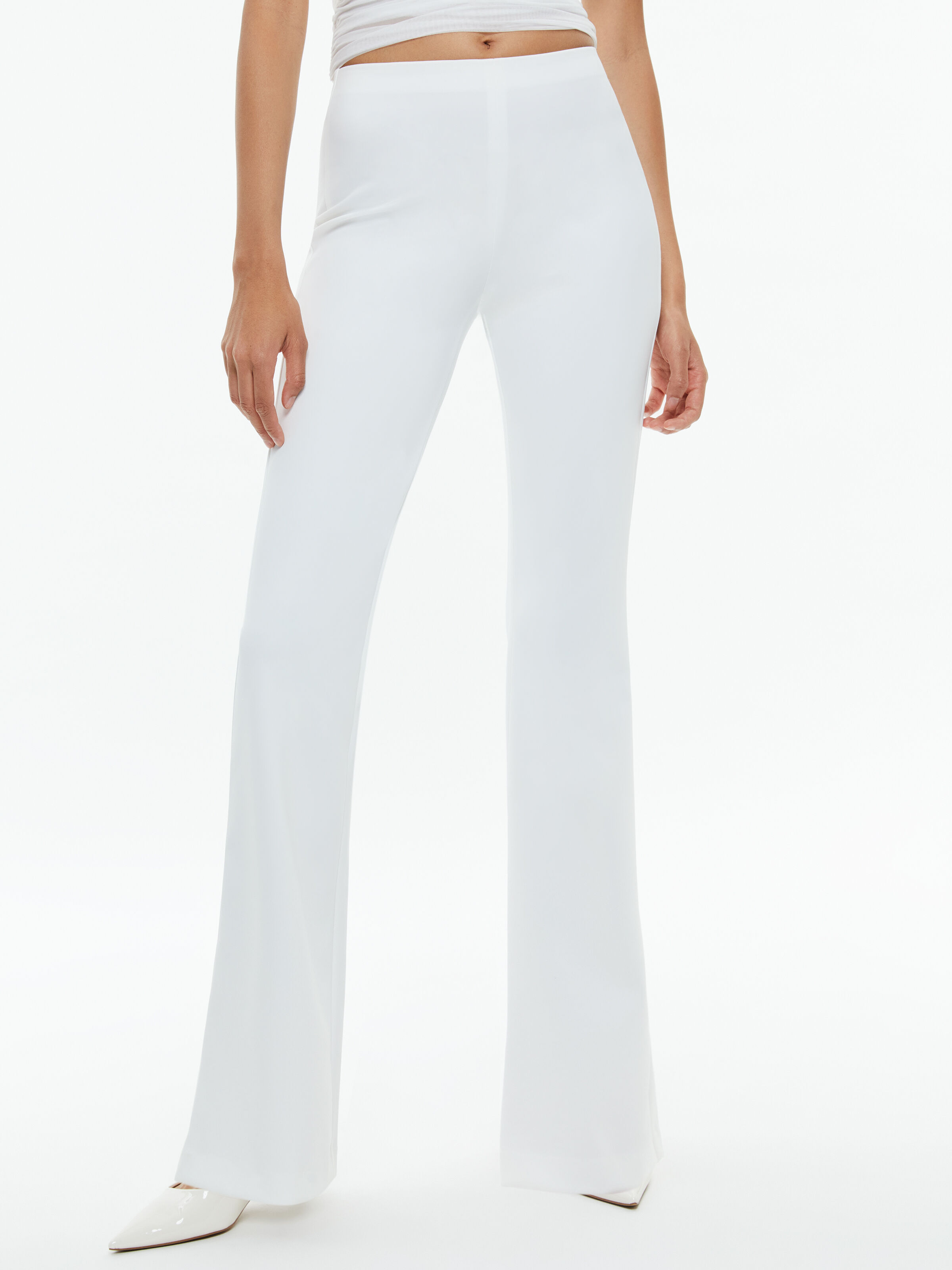 Alice and olivia white wide leg pants shop