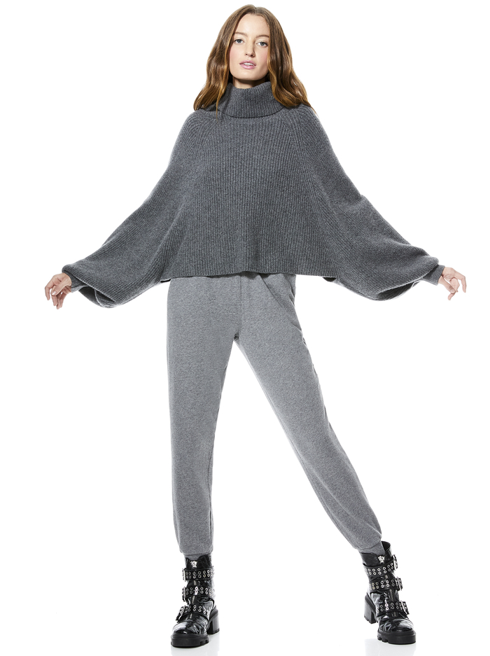 NORIKO TWO WAY PULLOVER - MED HEATHER GREY image 4 - Alice And Olivia