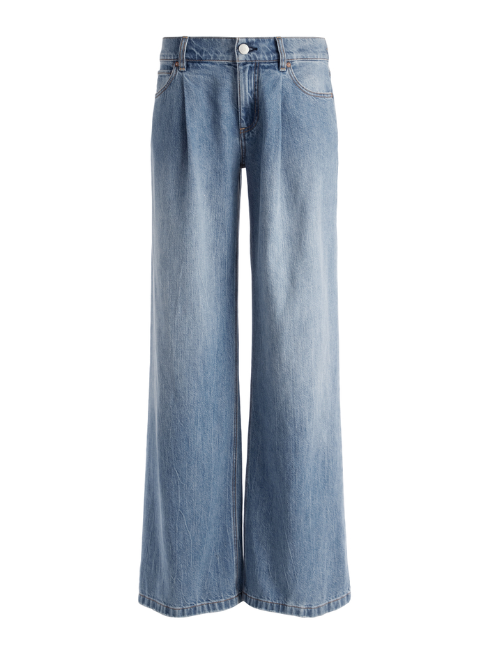 JOJO LOW RISE ELASTIC WAIST JEAN - GEORGIA VINTAGE BLUE image 5 - Alice And Olivia