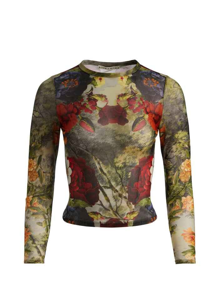 DELAINA MESH TOP - FORBIDDEN FOREST image 5 - Alice And Olivia