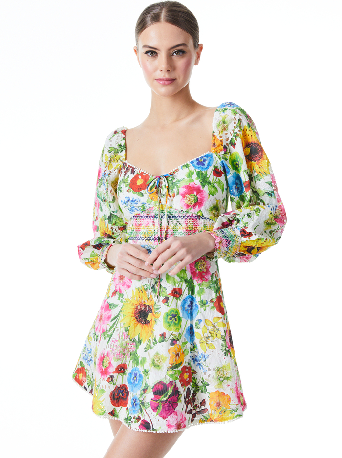 CRAWFORD SWEETHEART MINI DRESS - SUNDAY STROLL/MULTI image 2 - Alice And Olivia