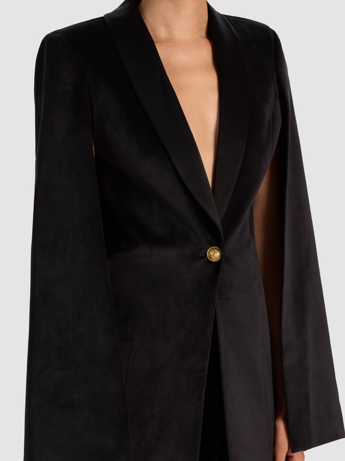 ESTHER VELVET CAPE BLAZER - BLACK image 3 - Alice And Olivia