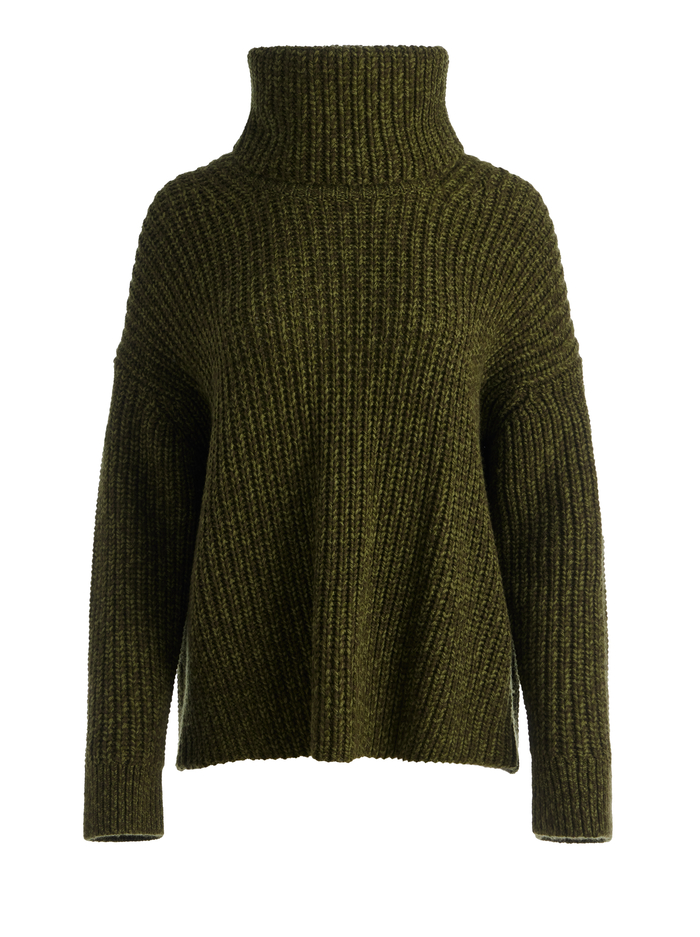 VERE DETACHABLE TURTLENECK SWEATER - OLIVE image 5 - ALICE + OLIVIA