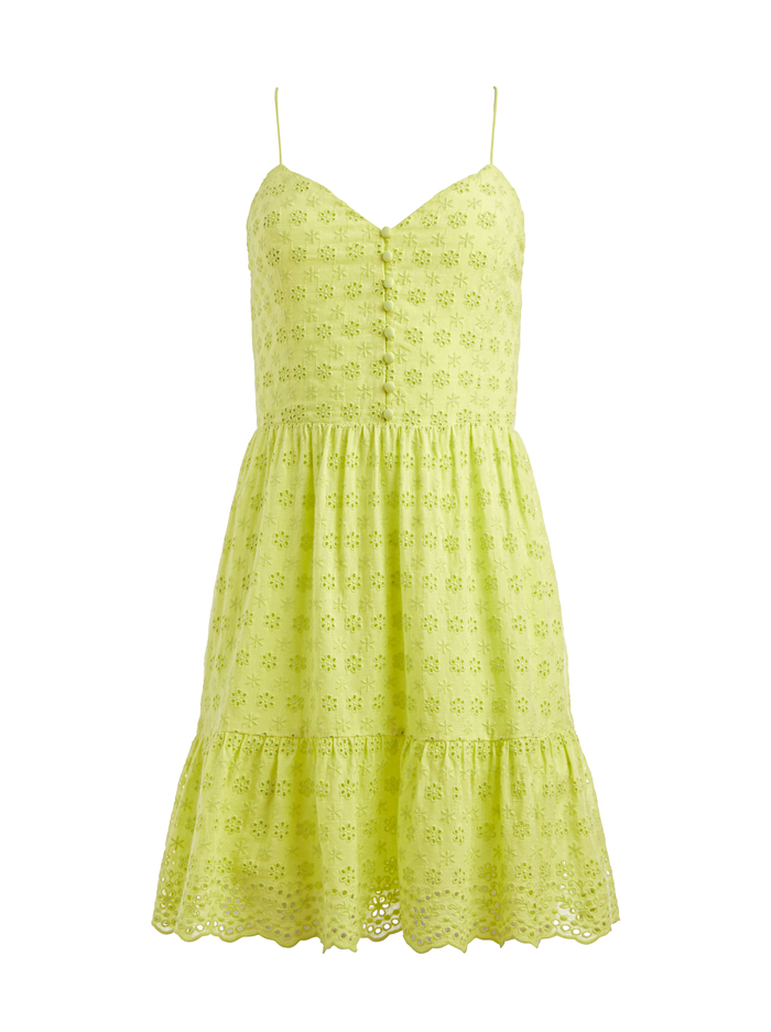 FAE SPAGHETTI STRAP MINI DRESS - LEMON SORBET image 5 - Alice And Olivia