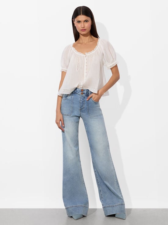 OFF WHITE-ODETTE PINTUCK BLOUSE