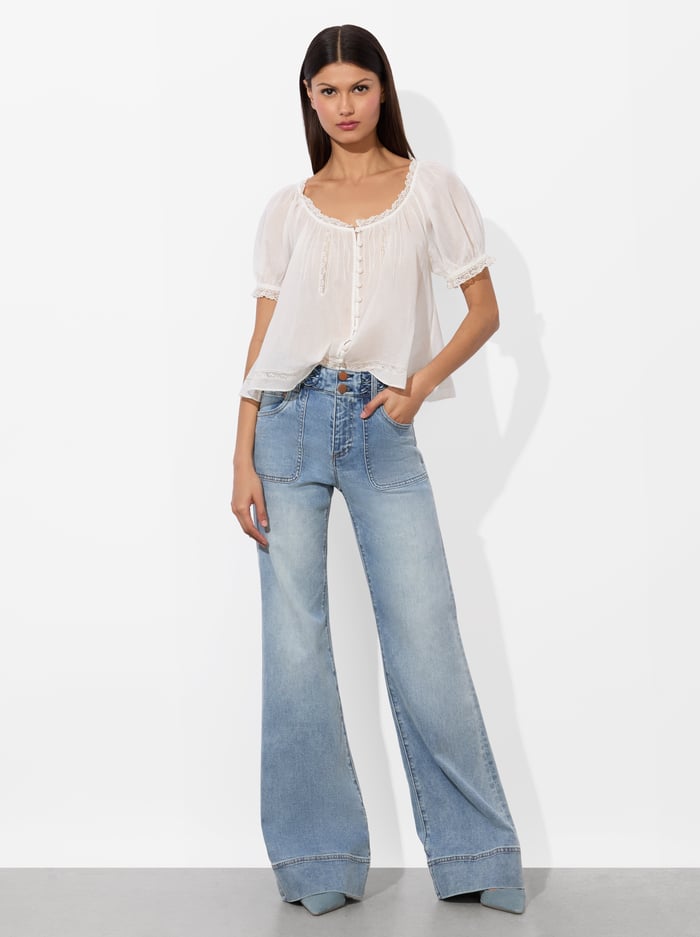 ODETTE PINTUCK BLOUSE - OFF WHITE image 4 - Alice And Olivia