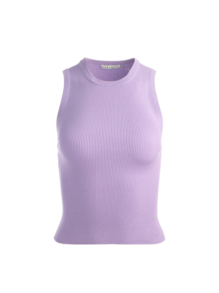 TONITA RIBBED TANK - DARK LILAC image 5 - Alice And Olivia