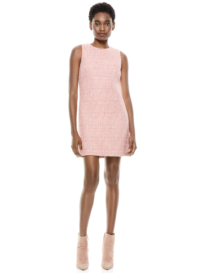 COLEY CREW NECK MINI DRESS - ROSE image 5 - ALICE + OLIVIA