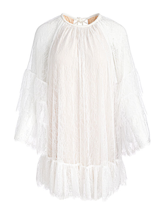 OFF WHITE-DELIA RUFFLED TUNIC DRESS