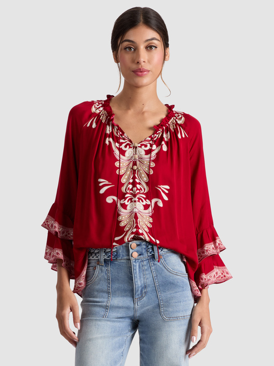 SERENADE DARK CHERRY-LEONORA TUNIC TOP
