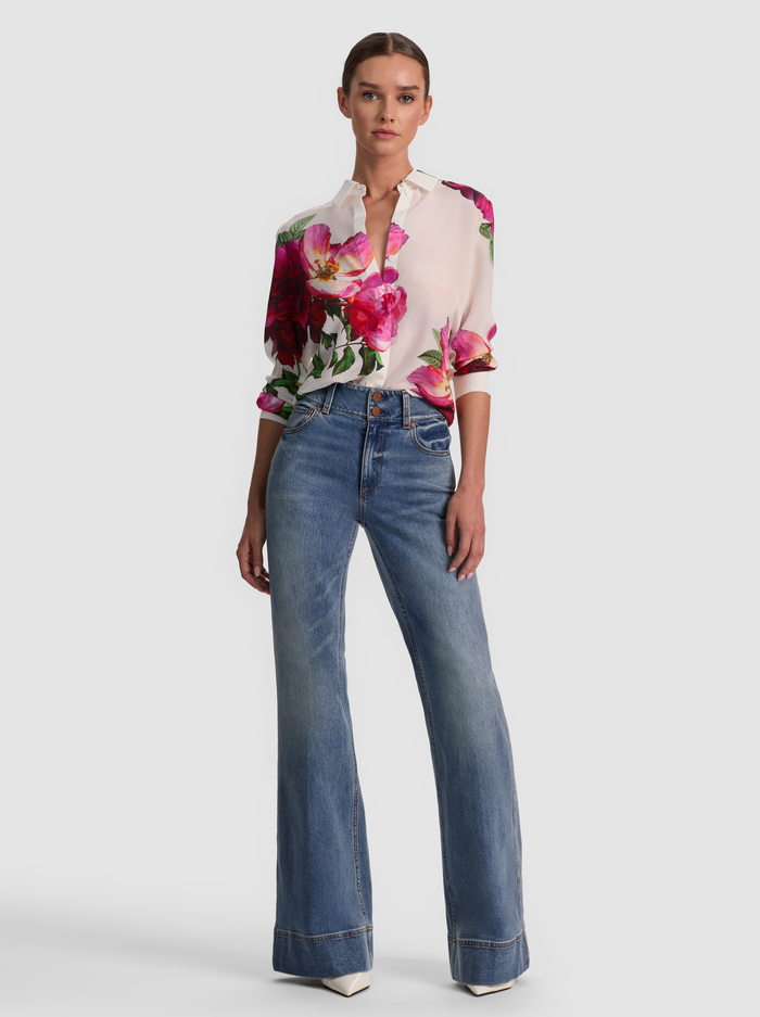 WILLA SILK BLOUSE - EMPRESS BLOOM OFF WHITE image 1 - ALICE + OLIVIA