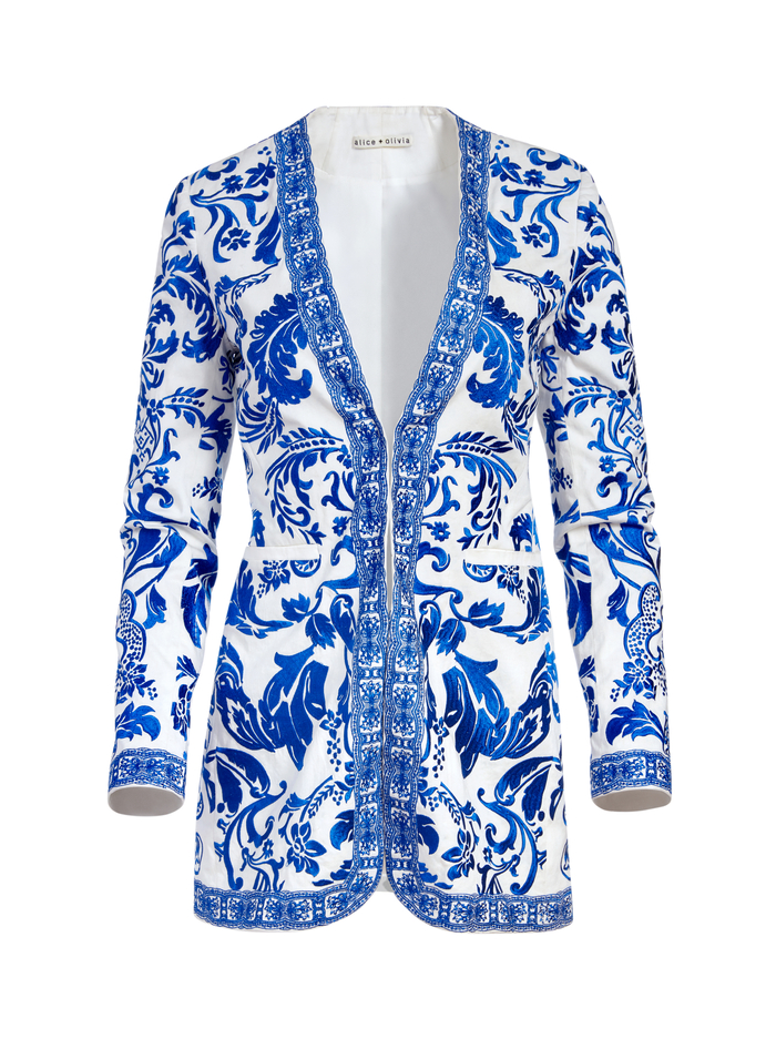 CHRISELLE EMBROIDERED BLAZER - MULTI image 5 - Alice And Olivia