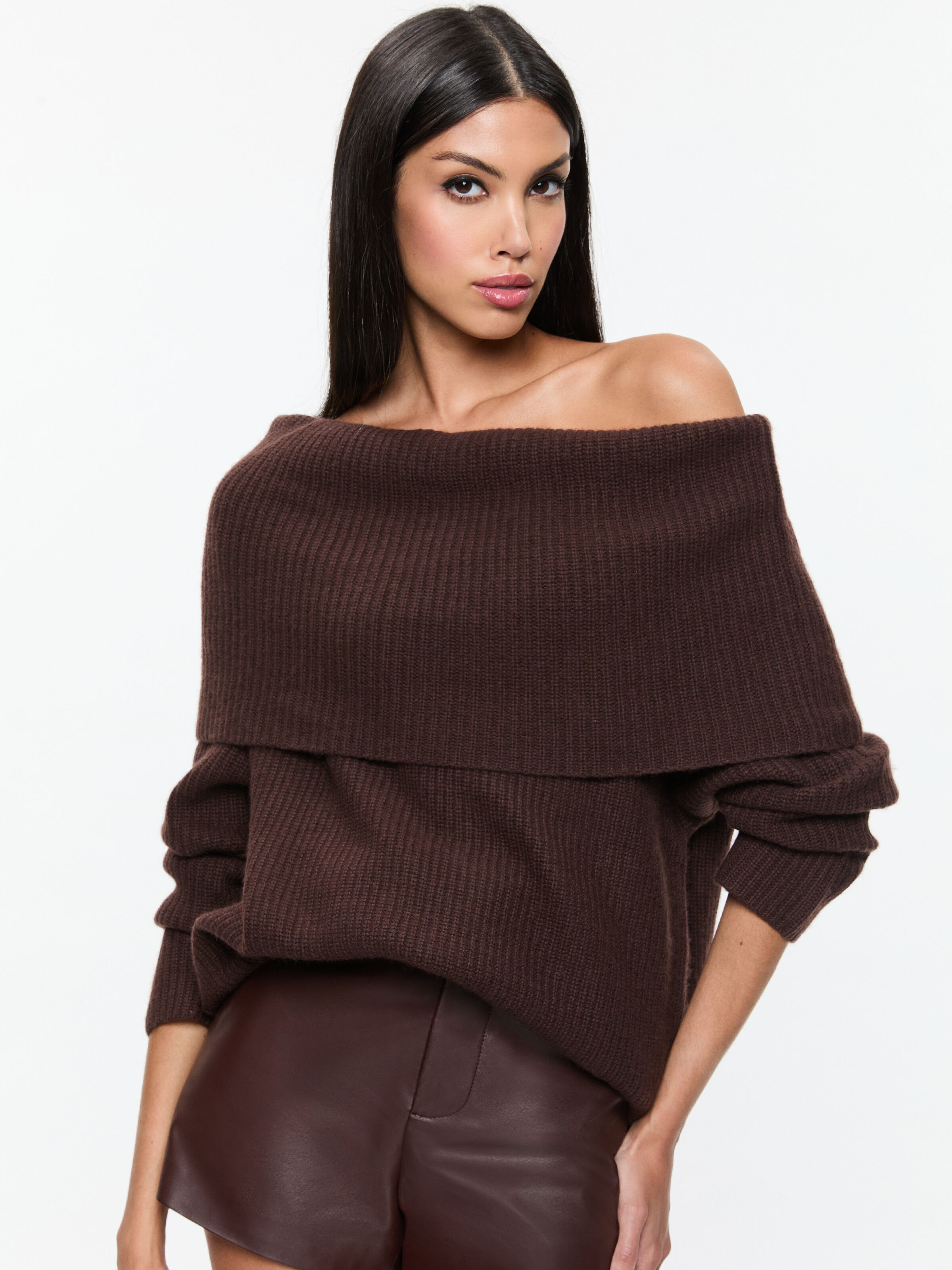 GINGER PULLOVER in ESPRESSO | ALICE + OLIVIA