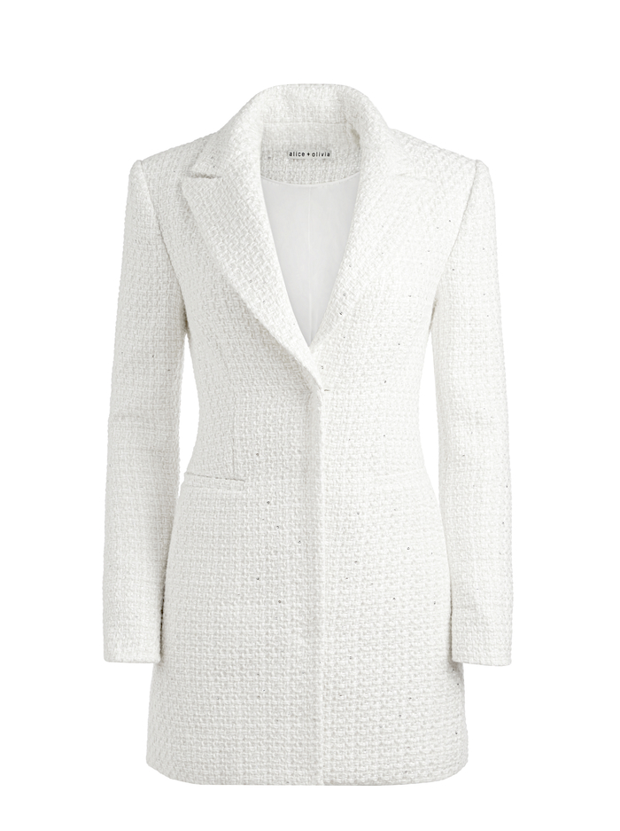 JUSTIN TWEED BLAZER DRESS - OFF WHITE image 5 - Alice And Olivia