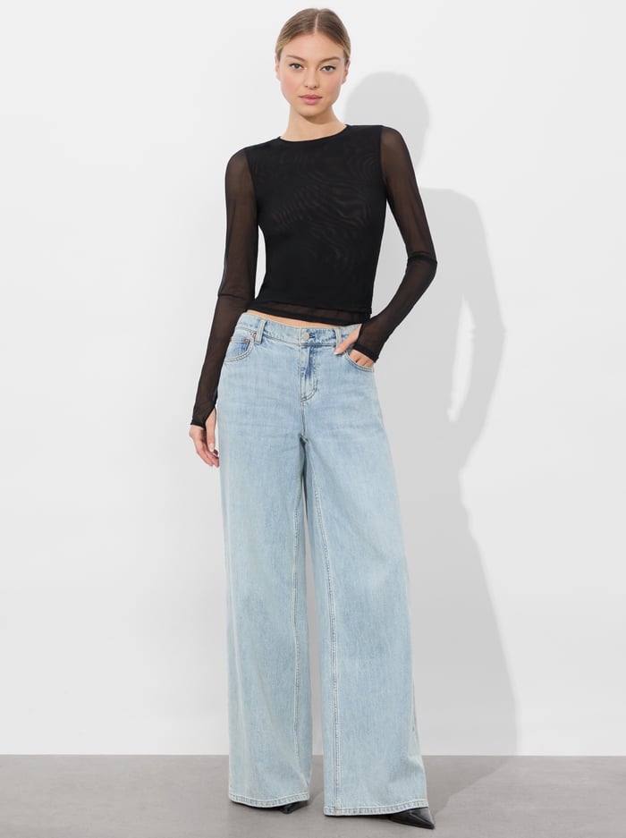 DELAINA LAYERED TOP - BLACK/BLACK image 5 - Alice And Olivia