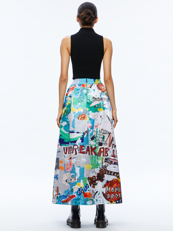 UNBREAKABLE-A+O X BASQUIAT TINA TEA LENGTH SKIRT