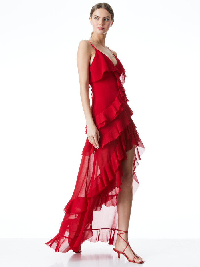 LAVERNE LACE BACK GOWN - RUBY image 2 - ALICE + OLIVIA
