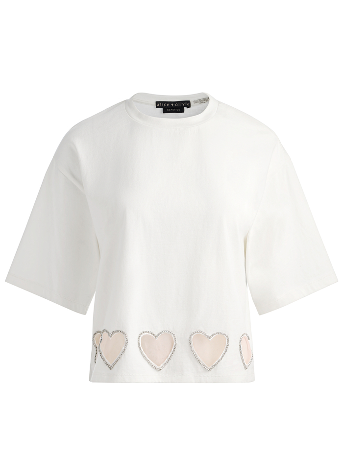 EVAN HEART CUTOUT TEE - OFF WHITE image 5 - ALICE + OLIVIA