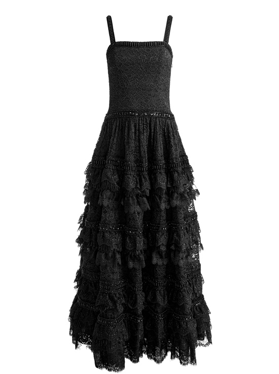 BLACK-ZENA LACE MAXI DRESS