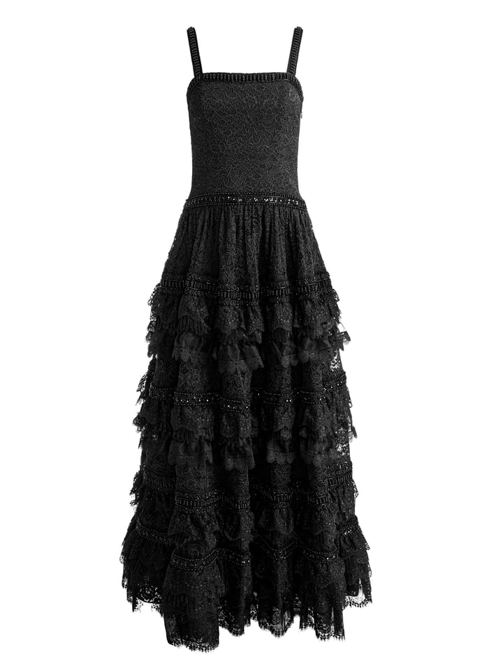 ZENA LACE MAXI DRESS - BLACK image 5 - Alice And Olivia