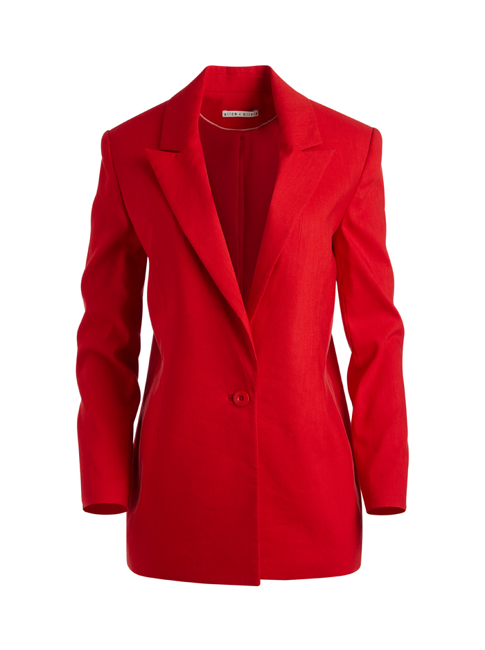 JOHANNA BOXY STRONG SHOULDER BLAZER - CINNAMON image 5 - Alice And Olivia