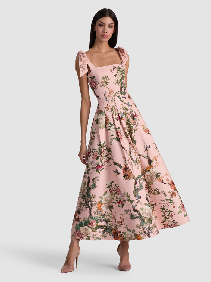 HANA MIDI DRESS - SUNSET GROVE ENGLISH ROSE image 4 - ALICE + OLIVIA