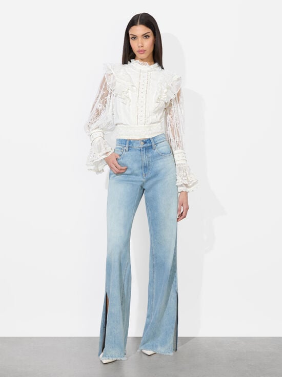OFF WHITE-DELPHA EMBELLISHED TOP
