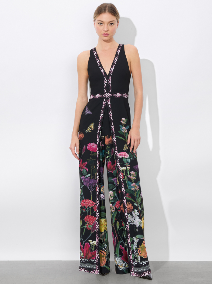 AUDRIE PLEATED JUMPSUIT - SECRET GARDEN - Alice And Olivia