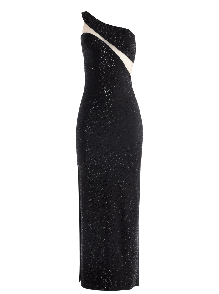 MERCEDES ONE SHOULDER DRESS - BLACK image 5 - Alice And Olivia