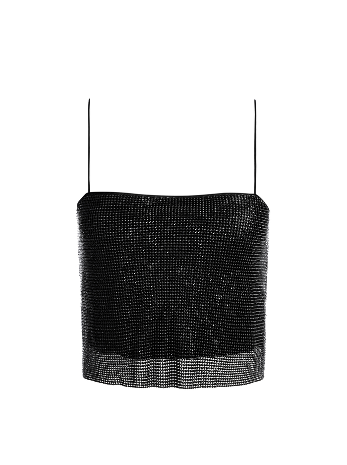 GRAZI EMBELLISHED SPAGHETTI STRAP TOP - BLACK image 5 - Alice And Olivia